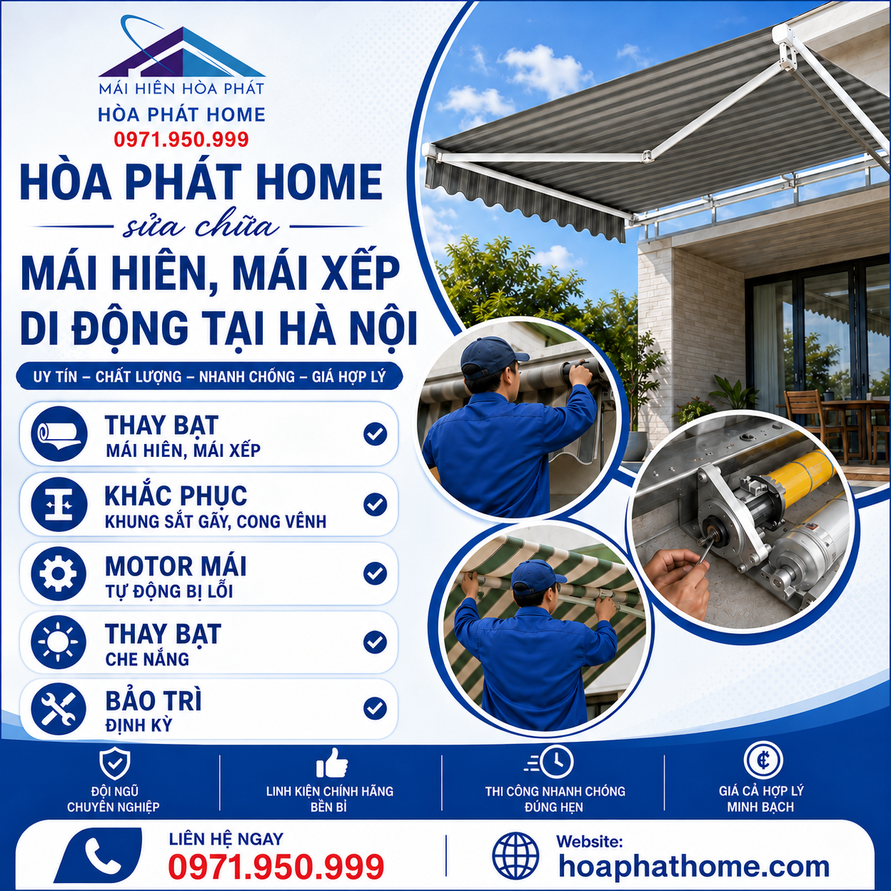 Dịch vụ sửa chữa mái hiên tại Hà Nội